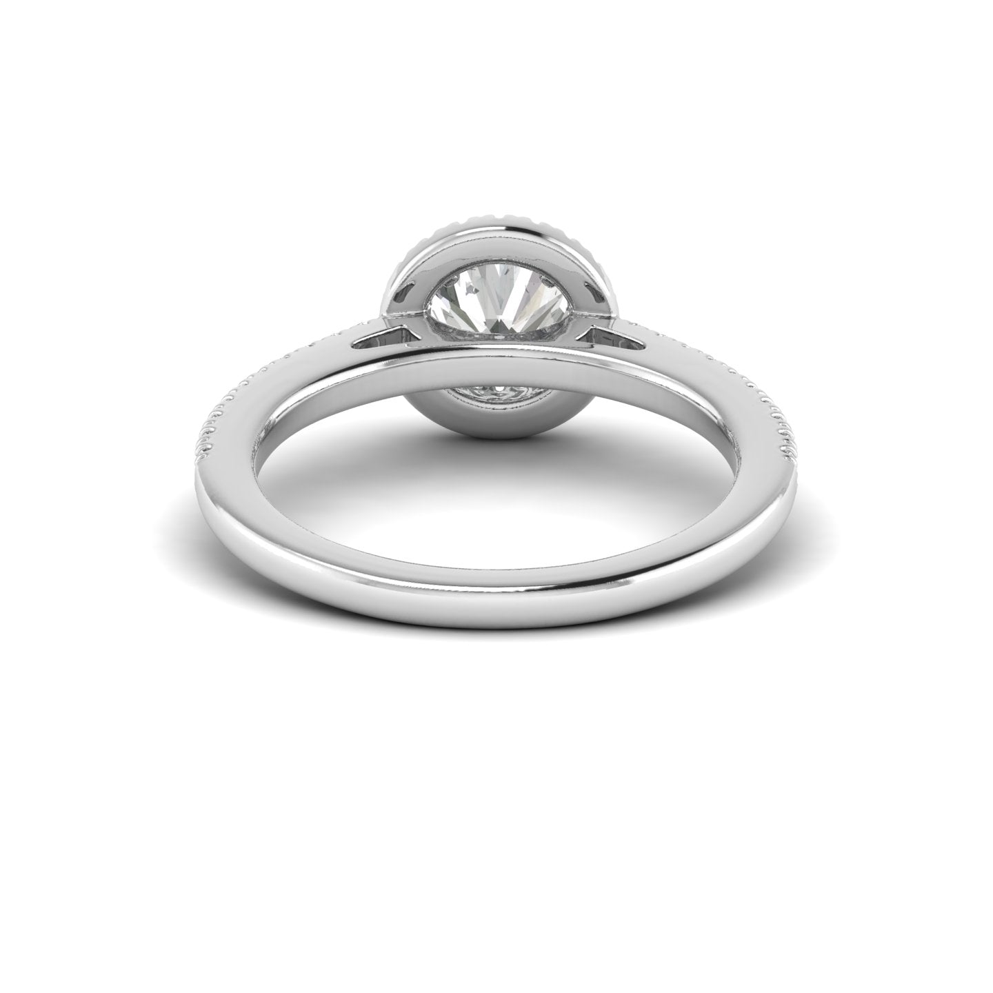 White Gold Studded 1.1 Carat Lab Grown Diamond Ring-E Color VS1 Clarity.